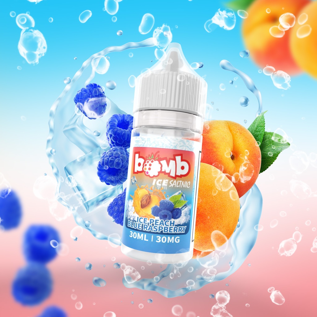 Bomb Ice Peach Blue Raspberry SaltNic